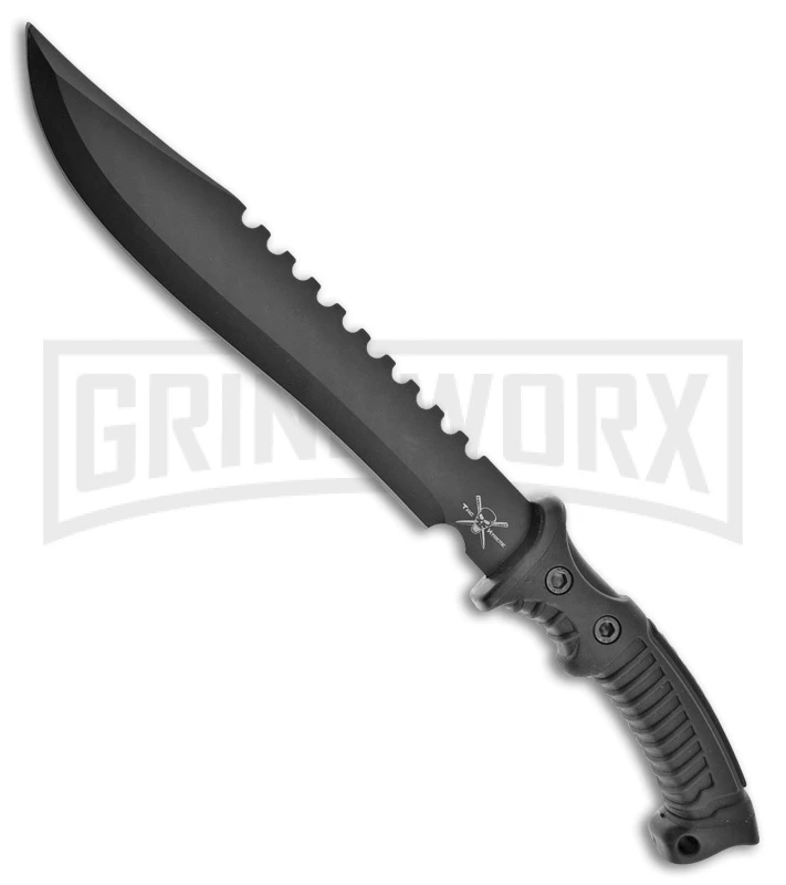 Frost Cutlery Tac Xtreme Fang Black Fixed Blade Machete - Black Plain 1 Frost Cutlery Tac Xtreme Fang Black Fixed Blade Machete - Black Plain
