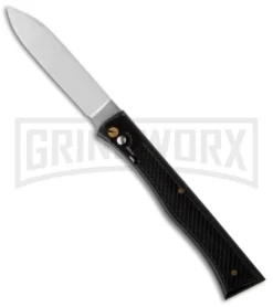 G. David Medium French Black Automatic Knife - Satin Plain