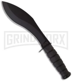 Ka-Bar Combat Black Kukri Knife Fixed Blade - Black Plain