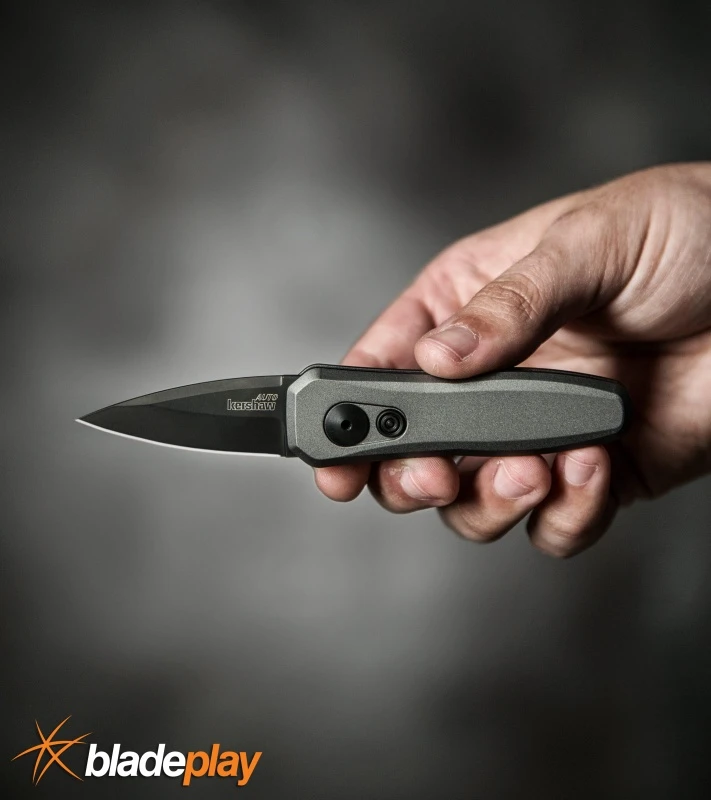 Kershaw Launch 4 Gray Automatic Knife CA Legal - Black Plain 5 Kershaw Launch 4 Gray Automatic Knife CA Legal - Black Plain - Image 5