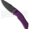 Kershaw Launch 1 Purple Aluminum Automatic Knife - Blackwash Plain