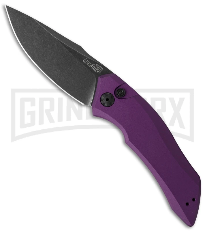 Kershaw Launch 1 Purple Aluminum Automatic Knife - Blackwash Plain 1 Kershaw Launch 1 Purple Aluminum Automatic Knife - Blackwash Plain