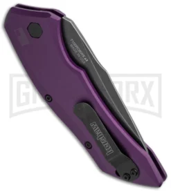 Kershaw Launch 1 Purple Aluminum Automatic Knife - Blackwash Plain 8 Kershaw Launch 1 Purple Aluminum Automatic Knife - Blackwash Plain -Knife Sale Shop kershaw launch auto 1 blackwash purple side cm large