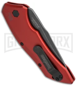 Kershaw Launch 1 Red Aluminum Automatic Knife - Blackwash Plain 8 Kershaw Launch 1 Red Aluminum Automatic Knife - Blackwash Plain -Knife Sale Shop kershaw launch auto 1 blackwash red side cm large