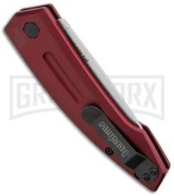 Kershaw Launch 2 Red Aluminum Automatic Knife - Stonewash Plain -Knife Sale Shop kershaw launch auto 2 sw red side cm large