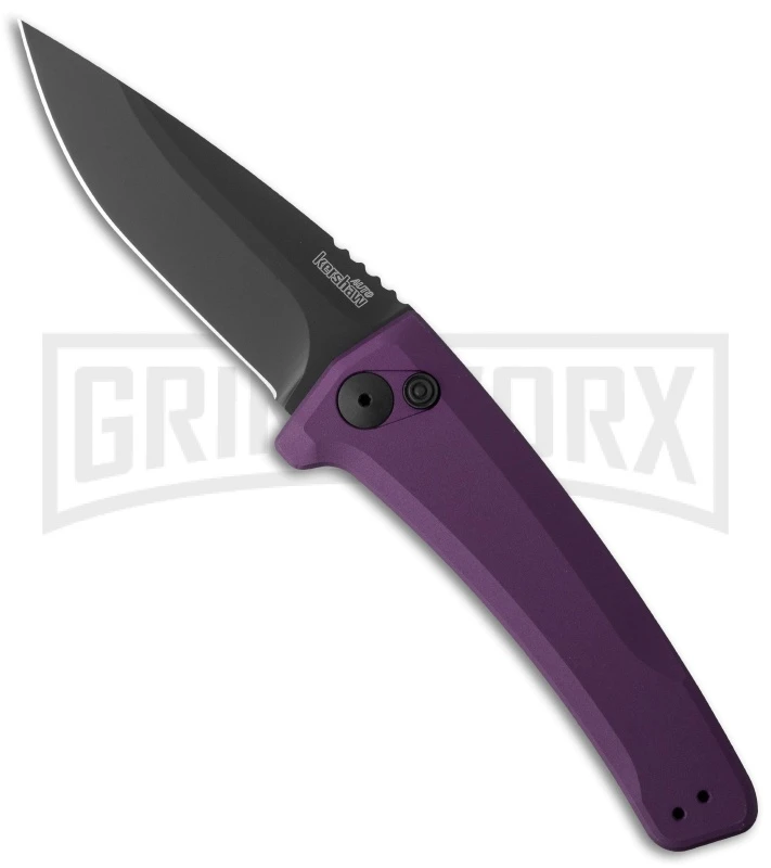 Kershaw Launch 3 Purple Automatic Knife - Black Plain 1 Kershaw Launch 3 Purple Automatic Knife - Black Plain