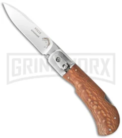 8" Russian Fish Leverlock Lockback Knife - Satin Plain