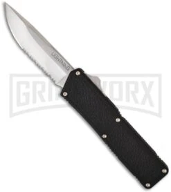 Lightning Black D/A OTF Automatic Knife - Satin Serr