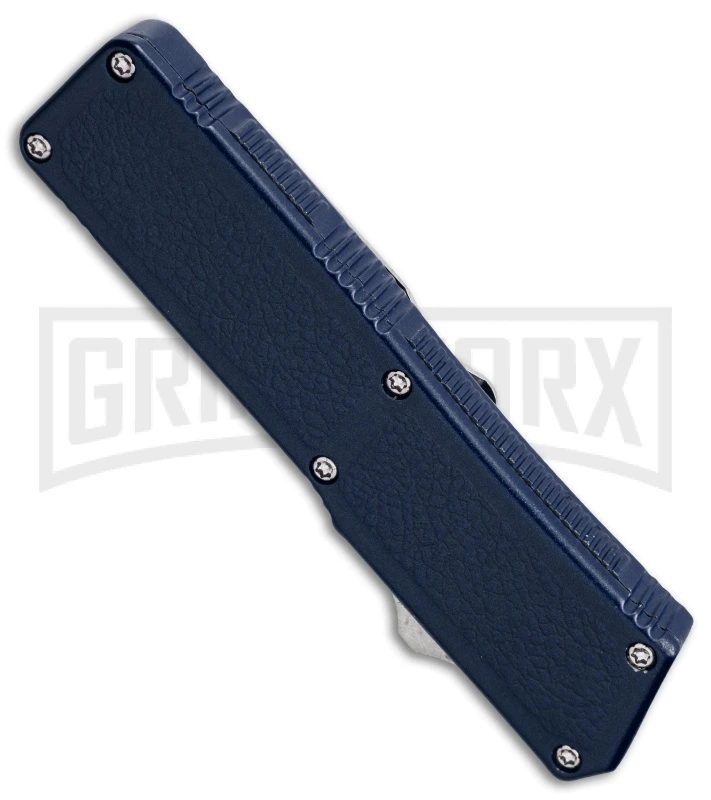 Lightning Blue D/A OTF Automatic Knife - Satin Dagger Plain 3 Lightning Blue D/A OTF Automatic Knife - Satin Dagger Plain - Image 3