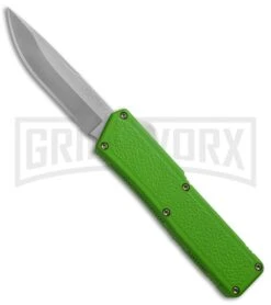 Lightning Zombie Edition Green D/A OTF Automatic Knife - Satin Plain