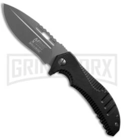 M-Tech Xtreme Ballistic Black Spring Assisted Knife - Gray Plain