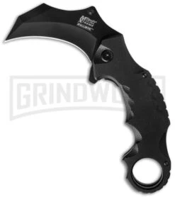 M-Tech Xtreme Ballistic Karambit Black G-10 Spring Assisted Knife - Black Plain
