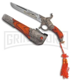 Rite Edge Breach Imitation Wood Fixed Blade Knife - Satin Plain