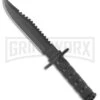 Rite Edge Survival Brawl Black Aluminum Fixed Blade Knife - Black