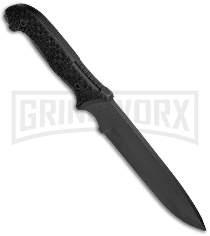 Schrade SCHF52 Frontier Black TPE Fixed Blade Knife - Black Plain 2 Schrade SCHF52 Frontier Black TPE Fixed Blade Knife - Black Plain - Image 2