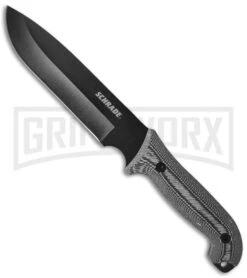 Schrade SCHF52M Frontier Gray Micarta Fixed Blade Knife - Black Plain