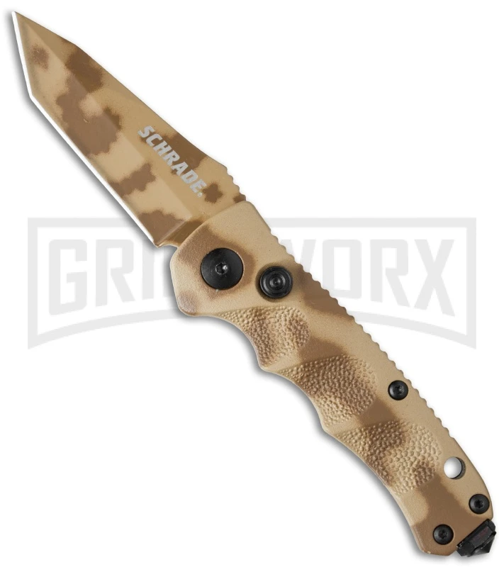 Schrade Mini Extreme Survival SC60MDT Desert Camo Automatic - Tanto Plain 1 Schrade Mini Extreme Survival SC60MDT Desert Camo Automatic - Tanto Plain