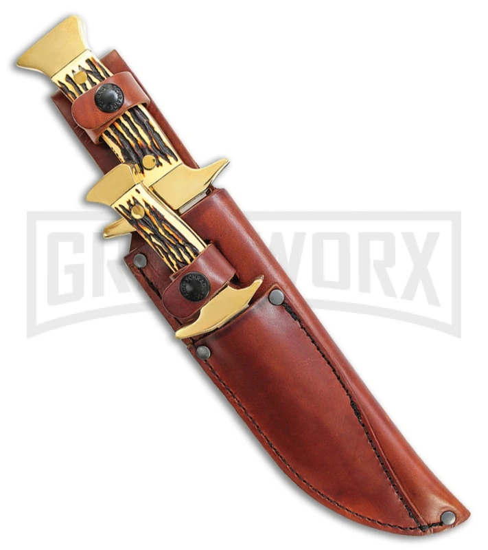 Schrade Uncle Henry 2 Piece Polymer Bowie Fixed Blade Knife Set - Satin Plain 2 Schrade Uncle Henry 2 Piece Polymer Bowie Fixed Blade Knife Set - Satin Plain - Image 2