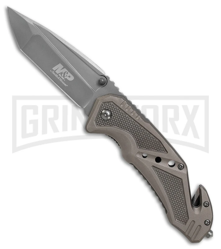 Smith & Wesson M&P Off Road Rescue Gray Tanto Liner Lock Knife - Gray Plain 1 Smith & Wesson M&P Off Road Rescue Gray Tanto Liner Lock Knife - Gray Plain