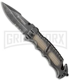 Smith & Wesson Border Guard SWBG7S Folding Knife - Black Stonewash Serr