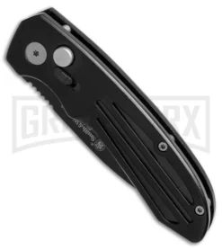 Smith & Wesson Extreme Ops SW50BS Black Automatic Knife - Black Serr -Knife Sale Shop smithwesson extreme ops dp black serr BHQ 1776 er spine large