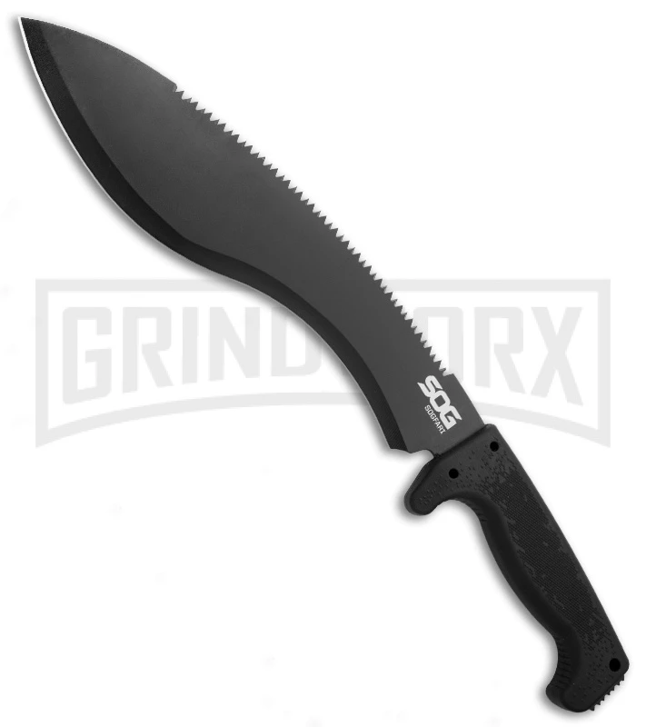 SOG Knives SOGfari Kukri Machete - Black Plain 1 SOG Knives SOGfari Kukri Machete - Black Plain