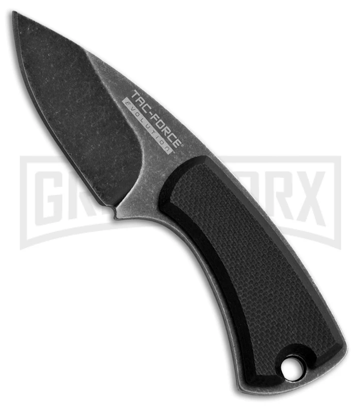 Tac-Force Evolution Zigzag Black G-10 Fixed Blade Knife - Black Stonewash Plain 1 Tac-Force Evolution Zigzag Black G-10 Fixed Blade Knife - Black Stonewash Plain